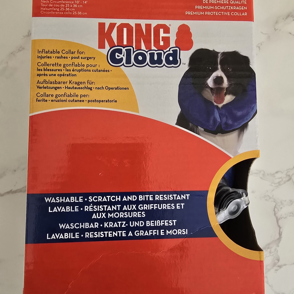 New & Unused in Box Kong Cloud Inflatable Collar for Dogs - Size Medium